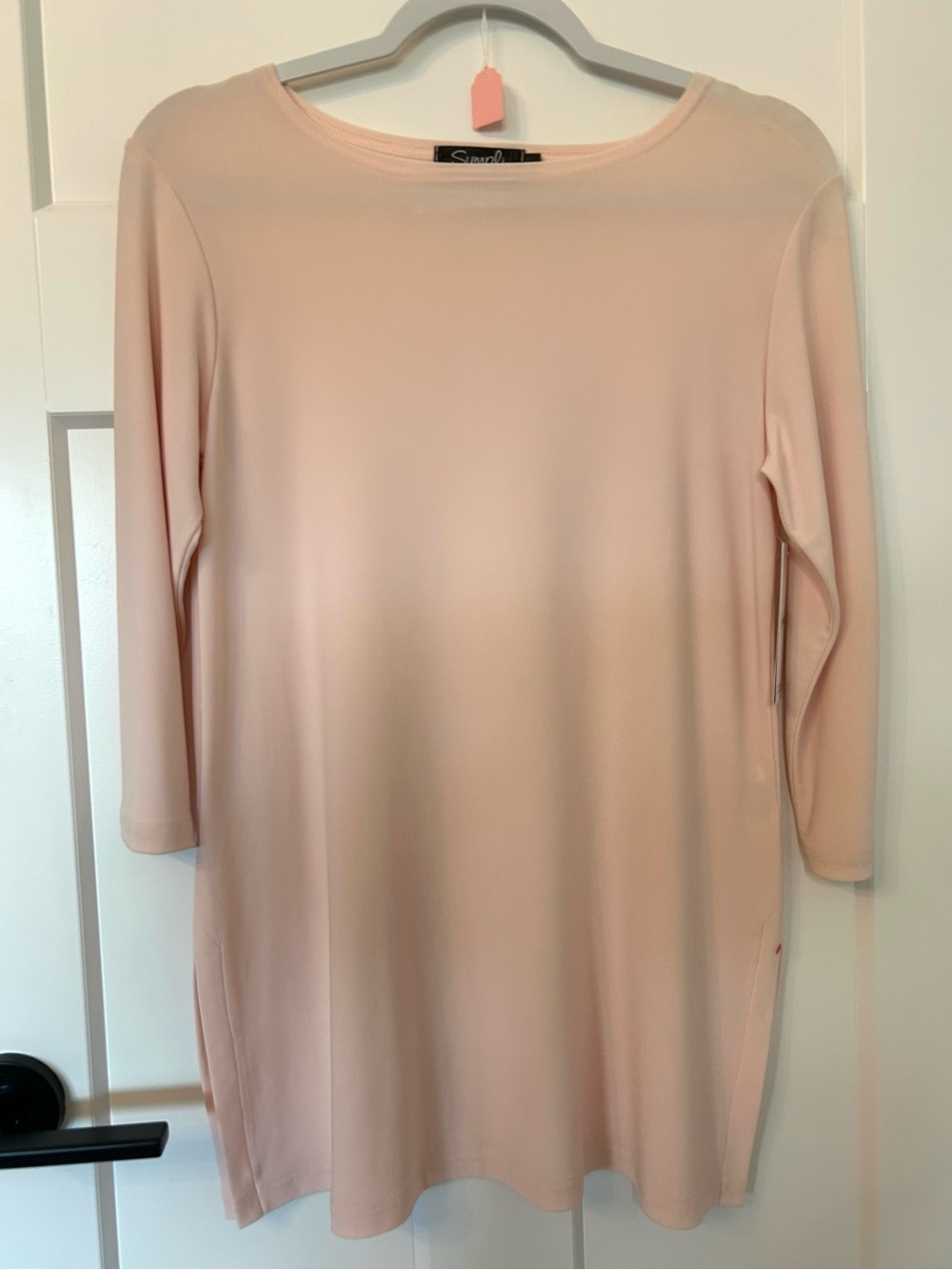 Sympli Ideal Tunic 3/4 Sleeve Blush Pink Size 4 NWT Canada